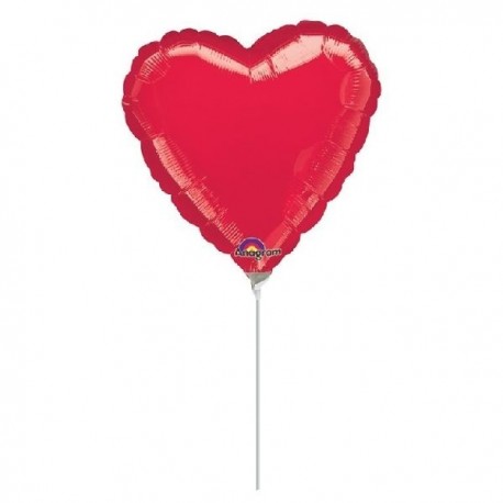 Globo corazon rojo san valentin 23 cm aire