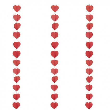 Guirnalda corazones 3 metros san valentin