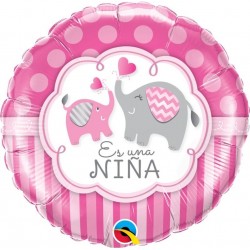Globo es una niña elefantes rosa 45 cm unidad