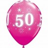 Globo 50 cumplaños fucsia unidad qualatex 30 cm