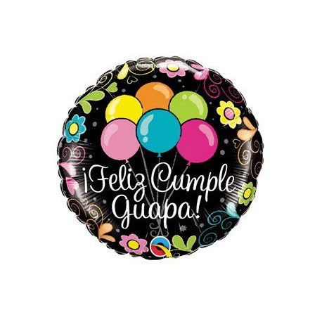 Globo Feliz cumple guapa 18 45 cm helio o aire qualatex