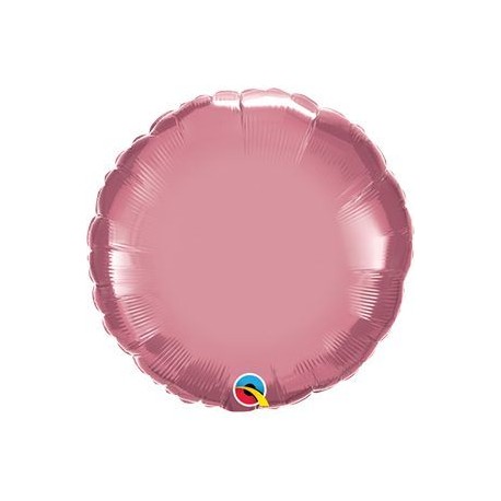 Globo redondo Chrome rosa mauve Qualatex 45 cm unidad