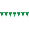 Banderin triangular plastico verde 25 metros 20x30 cm