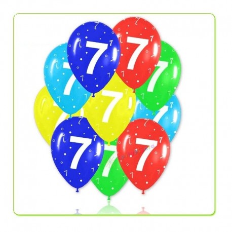 Globo latex impreso numero 7 12 30 cm 12 unidades