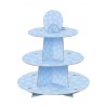 Soporte para Cupcakes azul lunares 3 niveles