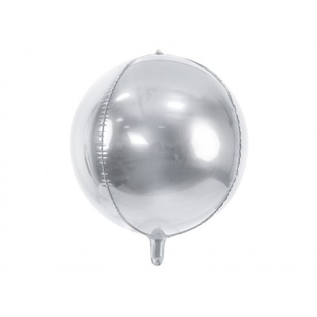 Globo plata 40 cm redondo orbz