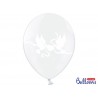 Globos transparentes con palomas 50 uds 30 cm