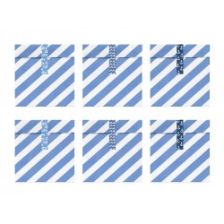 Bolsas rayas azules marinera 6 uds 13x14