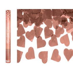 Cañon de confeti corazones rosa dorado 60 cm