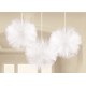 Pompom blanco de Tul fino para decoraciones 3 uds