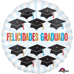 Globo Felicidades Graduado 45 cm helio o aire