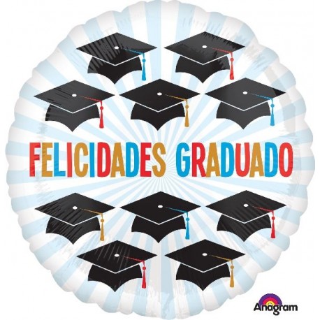 Globo Felicidades Graduado 45 cm helio o aire