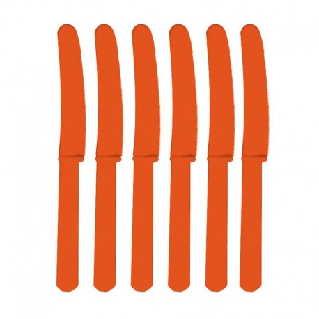 Cuchillos naranjas de plastico 10 unidades