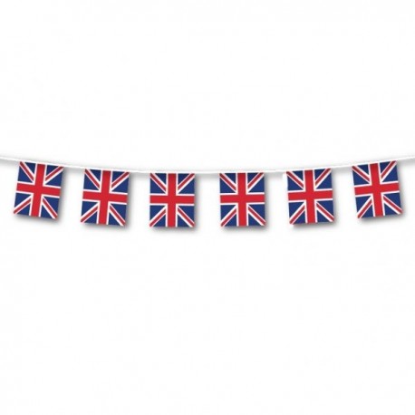Guirnalda Banderas del Reino unido Inglaterra 3 mt plastico
