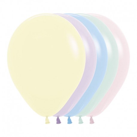 Globo Sempertex R12 30 cm colores pastel surtidos 50 uds