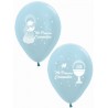 Globos Primera comunion satin azul 12 uds 30 cm niño