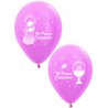 Globos Primera comunion satin rosa 12 uds 30 cm niña