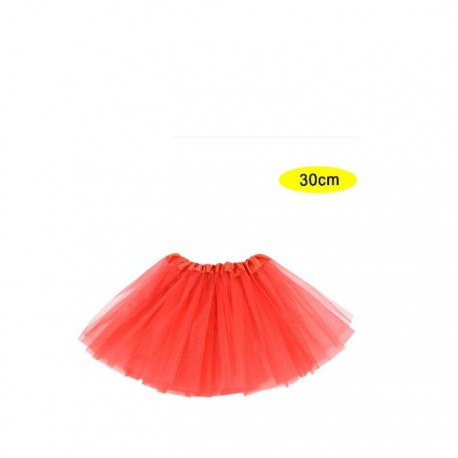 Tutu rojo barato para nina 30 cm falda tul