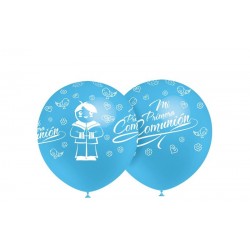 Globos mi 1ª comunion azules 8 uds 12 32 cm