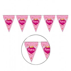 Banderin triangular cumpleaños princesa 3 metros