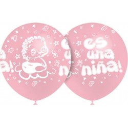 Globos Es una niña rosa 8 uds 30 cm