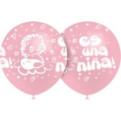 Globos Es una nina rosa 8 uds 30 cm