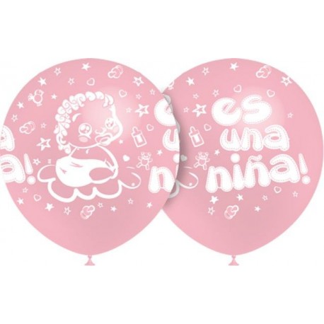 Globos Es una nina rosa 8 uds 30 cm