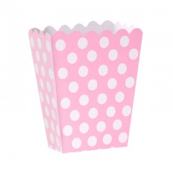 Cajitas rosa lunares 6 uds 6x6x65 cm