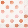 Servilletas lunares rosa dorado 16 uds