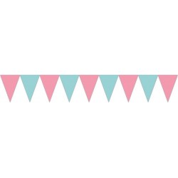 Banderin triangular rosa y azul 230 cm
