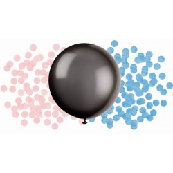 Globo negro 24 con confeti rosa y azul sexo bebe