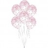 Globos transparentes confetti rosa pintado 6 uds