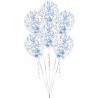 Globos transparentes confetti azul pintado 6 uds