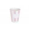 Vasos rayas rosas y blancas 8 uds