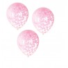 Globos transparentes con confeti rosa 5 uds 40 cm