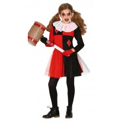 Disfraz arlequin asesina rojo y negro nina 5 6 anos