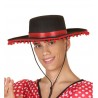 Sombrero cordobes borlas rojas adulto