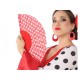 Abanico rojo lunares blancos
