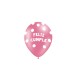Globos Feliz cumpleaños rosas lunares 8 uds 30 cm