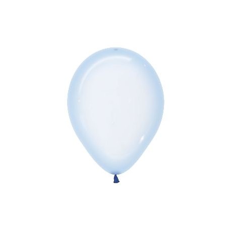 Globos cristal pastel azul 50 uds 30 cm