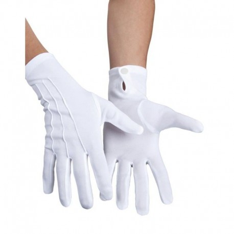 Guantes blancos cortos con rayas talla XL