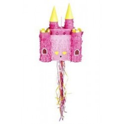 Pinata castillo rosa princesa 40 x 26 cm