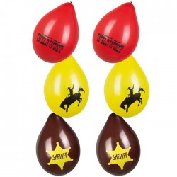 Globos del oeste vaqueros 6 uds 25 cm