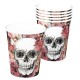 Vasos calavera mejicana dia muertos 6 uds