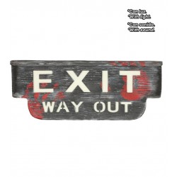 Letrero Exit con luz y sonido 48x18 cm halloween