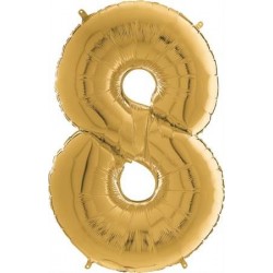 Globo numero 8 oro 66 cm