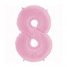 Globo numero 8 rosa pastel 66 cm