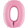 Globo numero 0 rosa pastel 102 cm