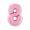 Globo numero 8 rosa pastel 102 cm