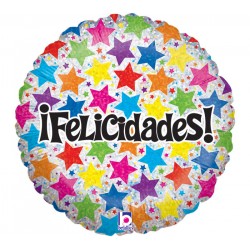 Globo Felicidades holografico 45 cm